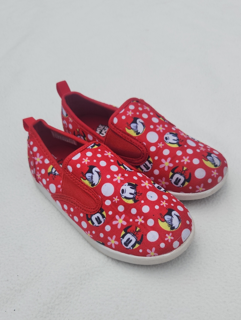 Disney Minnie Mouse Red Polka Dot Slip-On Canvas Shoes Girls Sz 11